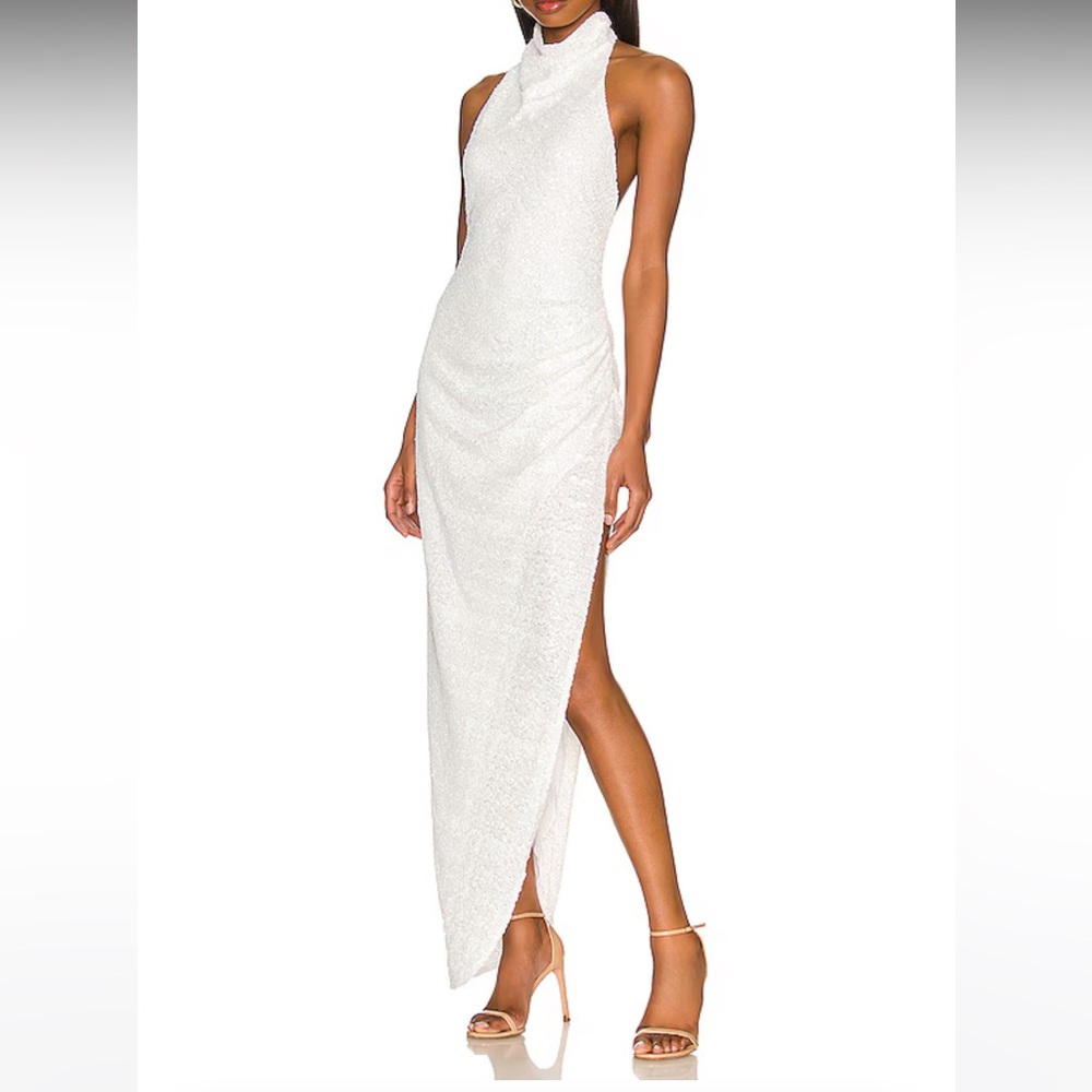 REVOLVE White sequin samba gown by Amanda uprichard